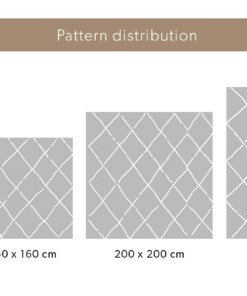 Vierkant hoogpolig vloerkleed ruiten Habitat - olijfgroen/wit Vierkant hoogpolig vloerkleed ruiten Habitat - olijfgroen/wit