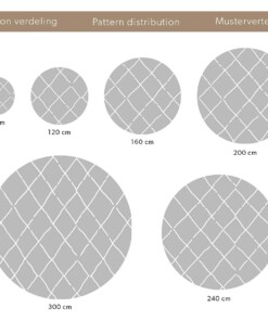 Rond hoogpolig vloerkleed ruiten Artisan - grijs/wit