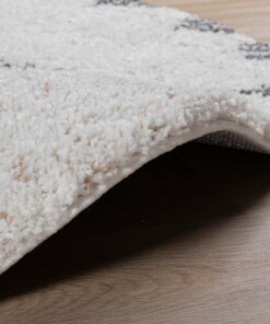 Rond hoogpolig vloerkleed berber Artisan - wit/grijs - close up, thumbnail