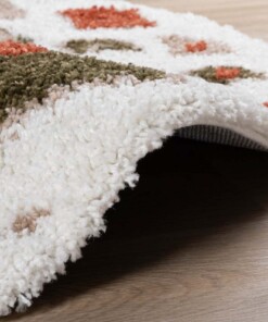 Rond hoogpolig vloerkleed bohemian Artisan - wit/multi - close up, thumbnail Rond hoogpolig vloerkleed bohemian Artisan - wit/multi - close up, thumbnail