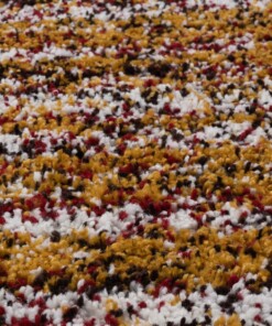 Rond hoogpolig vloerkleed strepen Artisan - multi/okergeel - close up, thumbnail Rond hoogpolig vloerkleed strepen Artisan - multi/okergeel - close up, thumbnail