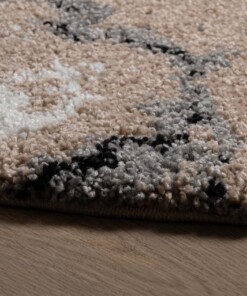 Rond hoogpolig vloerkleed Marble Artisan - beige - close up, thumbnail