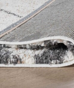 Hoogpolig vloerkleed berber Artisan - wit/grijs - close up vouw, thumbnail