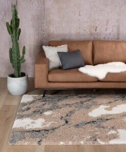 Hoogpolig vloerkleed Marble Artisan - beige - sfeer, thumbnail