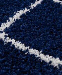 Vierkant hoogpolig vloerkleed ruiten Habitat - marineblauw/wit - close up, thumbnail Vierkant hoogpolig vloerkleed ruiten Habitat - marineblauw/wit - close up, thumbnail