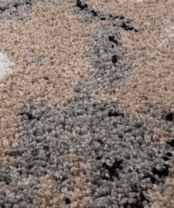 Vierkant hoogpolig vloerkleed Marble Artisan - beige - close up, thumbnail