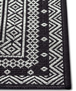 Balkonkleed - Elegant zwart/crème - close up, thumbnail