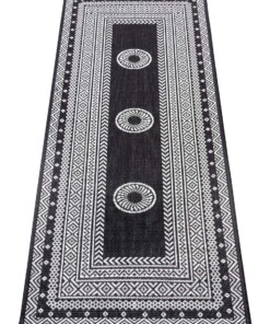 Balkonkleed - Elegant zwart/crème - overzicht schuin, thumbnail