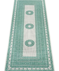 Balkonkleed - Elegant groen/crème - overzicht schuin, thumbnail Balkonkleed - Elegant groen/crème - overzicht schuin, thumbnail