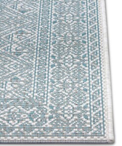 Buitenkleed geometrisch - Cuadrado turquoise/crème - close up, thumbnail Buitenkleed geometrisch - Cuadrado turquoise/crème - close up, thumbnail