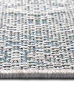 Buitenkleed geometrisch - Cuadrado turquoise/crème - close up, thumbnail Buitenkleed geometrisch - Cuadrado turquoise/crème - close up, thumbnail