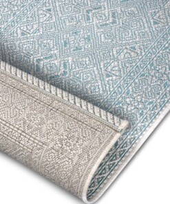 Buitenkleed geometrisch - Cuadrado turquoise/crème - close up, thumbnail Buitenkleed geometrisch - Cuadrado turquoise/crème - close up, thumbnail