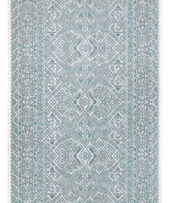 Balkonkleed geometrisch - Cuadrado turquoise/crème - overzicht boven, thumbnail Balkonkleed geometrisch - Cuadrado turquoise/crème - overzicht boven, thumbnail