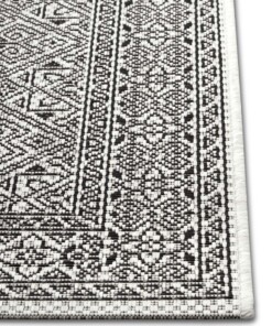 Balkonkleed geometrisch - Cuadrado zwart/crème - close up, thumbnail Balkonkleed geometrisch - Cuadrado zwart/crème - close up, thumbnail