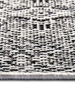 Balkonkleed geometrisch - Cuadrado zwart/crème - close up, thumbnail Balkonkleed geometrisch - Cuadrado zwart/crème - close up, thumbnail