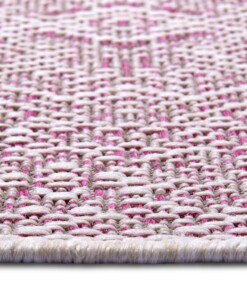 Buitenkleed geometrisch - Cuadrado roze/crème - close up, thumbnail Buitenkleed geometrisch - Cuadrado roze/crème - close up, thumbnail