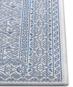 Balkonkleed geometrisch - Cuadrado blauw/crème - close up, thumbnail Balkonkleed geometrisch - Cuadrado blauw/crème - close up, thumbnail