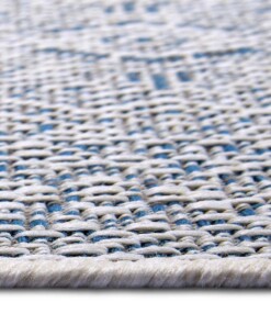 Balkonkleed geometrisch - Cuadrado blauw/crème - close up, thumbnail Balkonkleed geometrisch - Cuadrado blauw/crème - close up, thumbnail