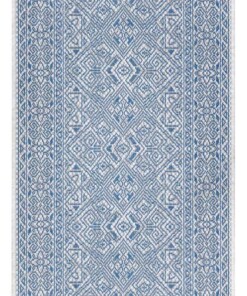 Balkonkleed geometrisch - Cuadrado blauw/crème - overzicht boven, thumbnail Balkonkleed geometrisch - Cuadrado blauw/crème - overzicht boven, thumbnail