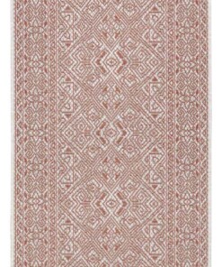 Balkonkleed geometrisch - Cuadrado terracotta/crème - overzicht boven, thumbnail