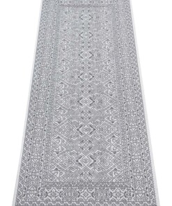 Balkonkleed geometrisch - Cuadrado grijs/crème - overzicht schuin, thumbnail