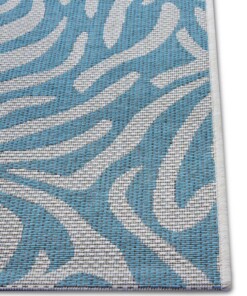 Balkonkleed zebra - Cebra lichtblauw/crème - close up, thumbnail