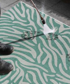 Buitenkleed zebra - Cebra groen/crème - close up, thumbnail Buitenkleed zebra - Cebra groen/crème - close up, thumbnail