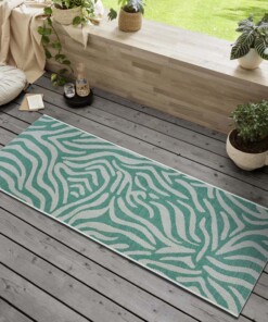Balkonkleed zebra - Cebra groen/crème - sfeer