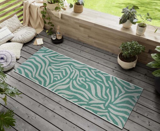 Balkonkleed zebra - Cebra groen/crème - sfeer