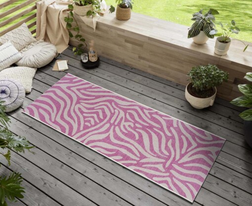 Balkonkleed zebra - Cebra roze/crème - sfeer