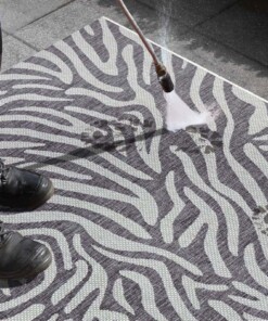 Buitenkleed zebra - Cebra grijs/crème - close up, thumbnail