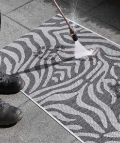 Balkonkleed zebra - Cebra grijs/crème - close up, thumbnail Balkonkleed zebra - Cebra grijs/crème - close up, thumbnail