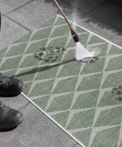 Balkonkleed design - Escala jade/crème - close up, thumbnail