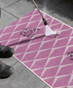 Balkonkleed design - Escala roze/crème - close up, thumbnail Balkonkleed design - Escala roze/crème - close up, thumbnail