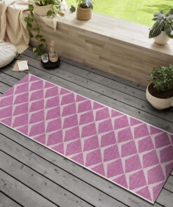 Balkonkleed design - Escala roze/crème - sfeer