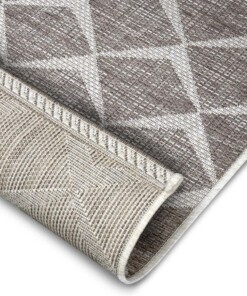 Balkonkleed design - Escala bruin/crème - close up, thumbnail