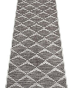 Balkonkleed design - Escala bruin/crème - overzicht schuin, thumbnail