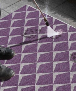 Buitenkleed design - Escala paars/crème - close up, thumbnail