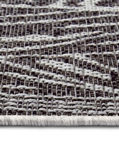 Balkonkleed palm - Monstera zwart/crème - close up, thumbnail