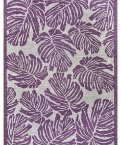 Buitenkleed palm - Monstera paars/crème - overzicht boven, thumbnail