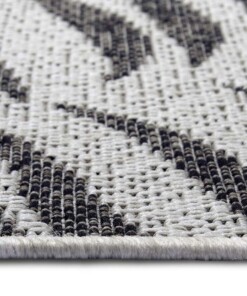 Balkonkleed palm - Palmera zwart/crème - close up, thumbnail