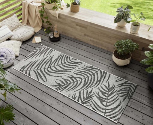 Balkonkleed palm - Palmera zwart/crème - sfeer