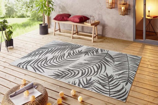 Buitenkleed palm - Palmera zwart/crème - sfeer