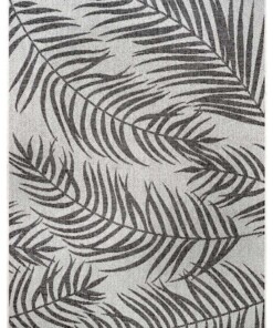 Buitenkleed palm - Palmera zwart/crème - overzicht boven