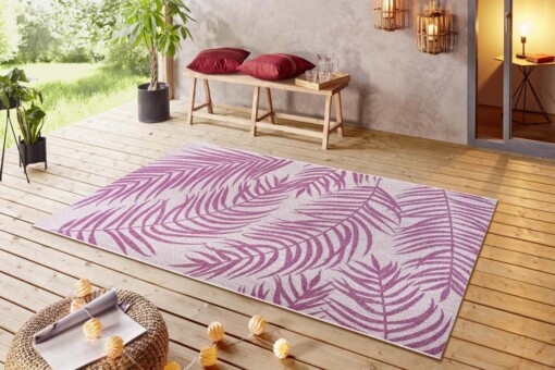 Buitenkleed palm - Palmera roze/crème - sfeer
