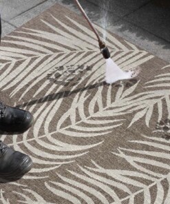 Buitenkleed palm - Palmera bruin/crème - close up, thumbnail