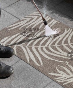 Balkonkleed palm - Palmera bruin/crème - close up, thumbnail