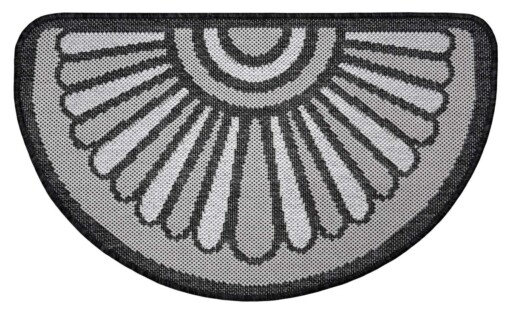 Deurmat halfrond Ornamento - grijs - overzicht boven