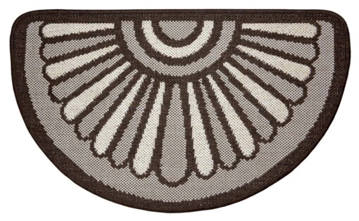 Deurmat halfrond Ornamento - bruin - overzicht boven