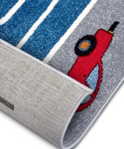 Speelkleed race doolhof - blauw/grijs - close up, thumbnail